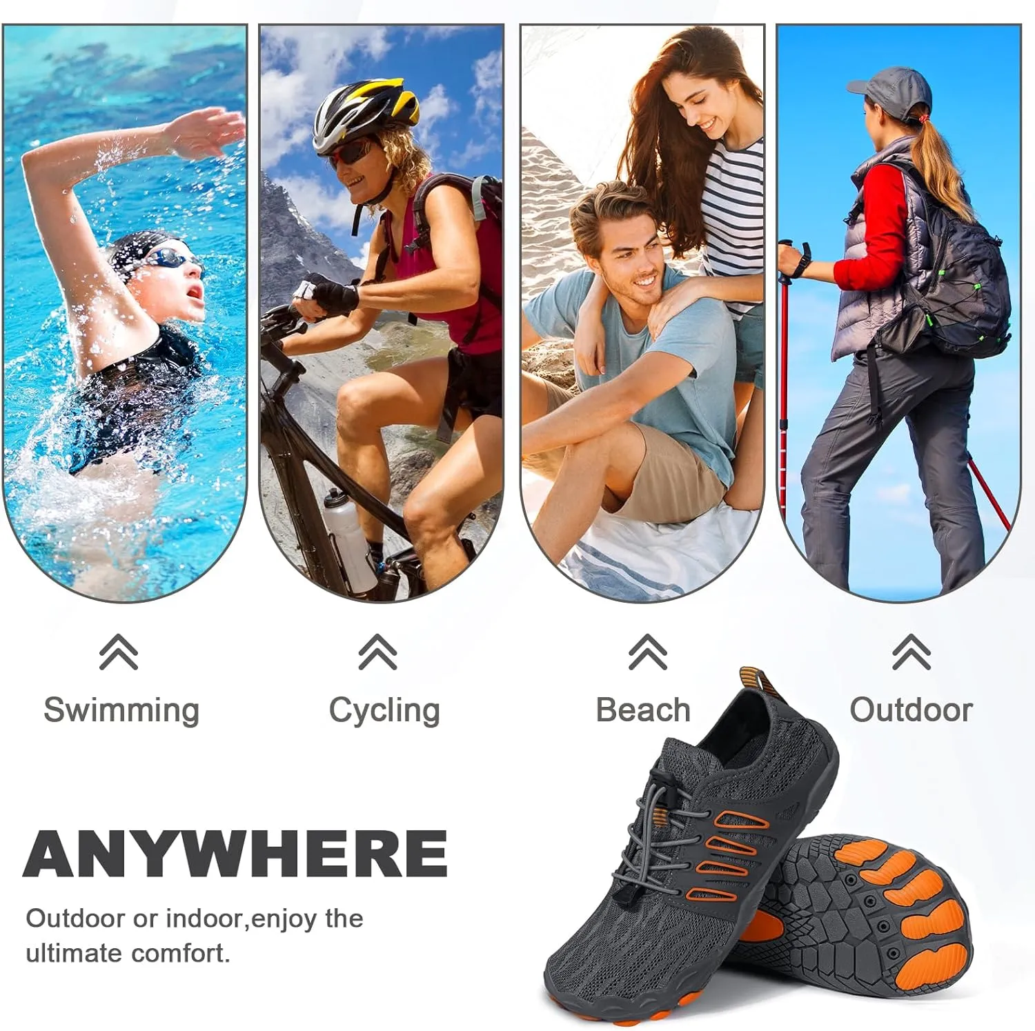 Hike Barefoot Water Shoes for Women Men Hike Lightweight Footwear Quick-Dry Swim Barefoot Shoes Breathable Non-Slip Wide Toe Box for Aqua Fishing River Pool Lake Hiking Kayaking Surfing