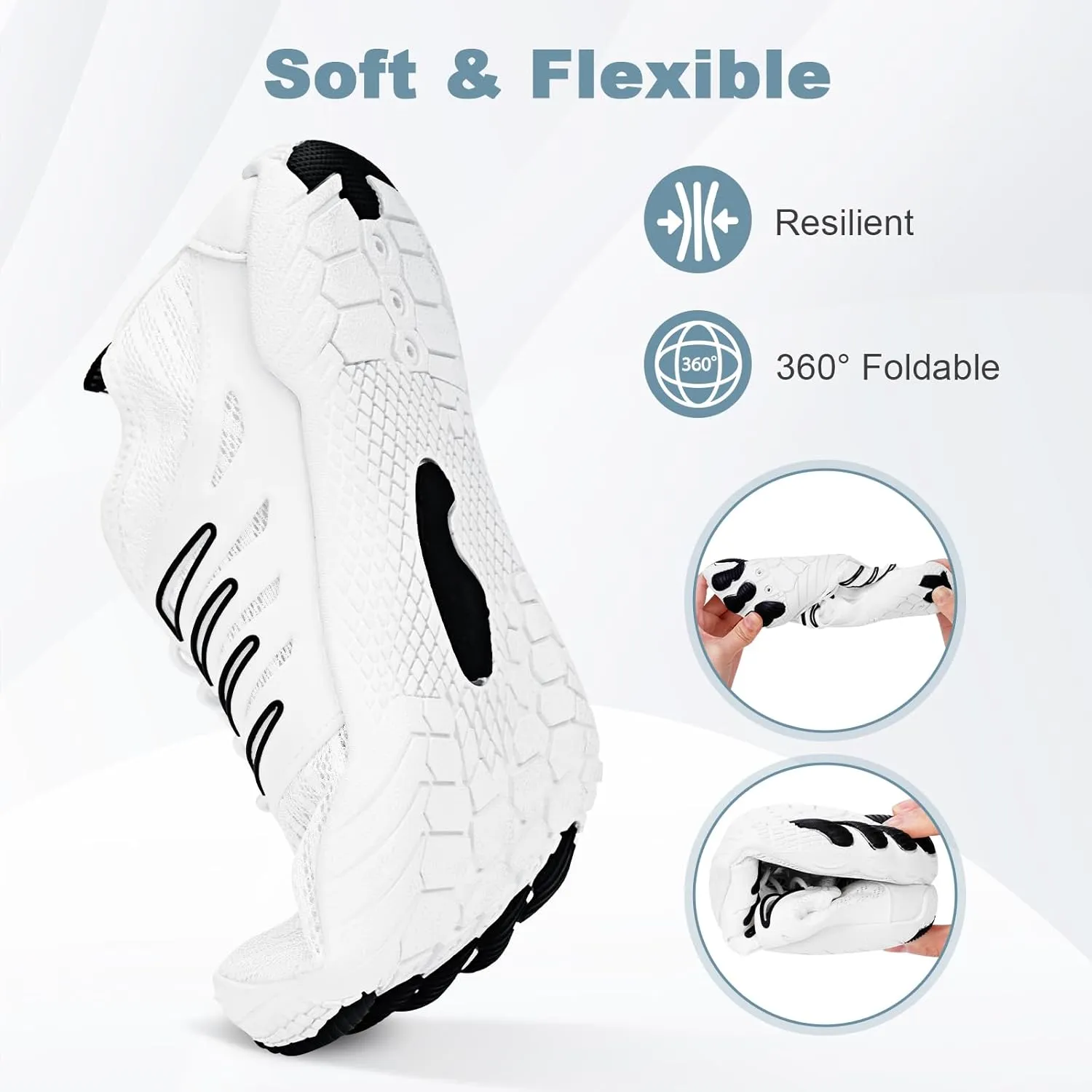 Hike Barefoot Water Shoes for Women Men Hike Lightweight Footwear Quick-Dry Swim Barefoot Shoes Breathable Non-Slip Wide Toe Box for Aqua Fishing River Pool Lake Hiking Kayaking Surfing
