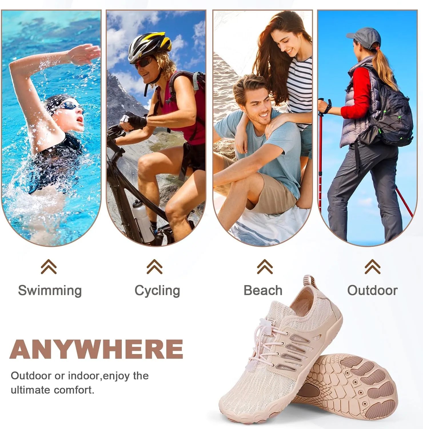 Hike Barefoot Water Shoes for Women Men Hike Lightweight Footwear Quick-Dry Swim Barefoot Shoes Breathable Non-Slip Wide Toe Box for Aqua Fishing River Pool Lake Hiking Kayaking Surfing