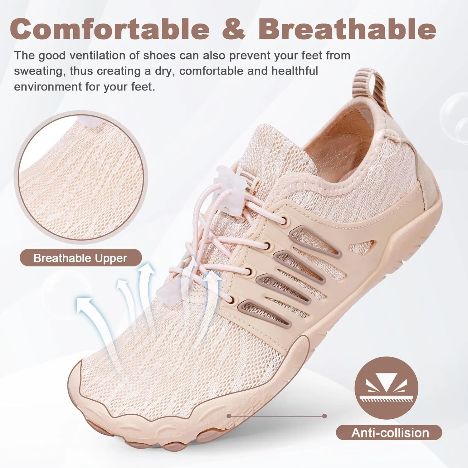 Hike Barefoot Water Shoes for Women Men Hike Lightweight Footwear Quick-Dry Swim Barefoot Shoes Breathable Non-Slip Wide Toe Box for Aqua Fishing River Pool Lake Hiking Kayaking Surfing