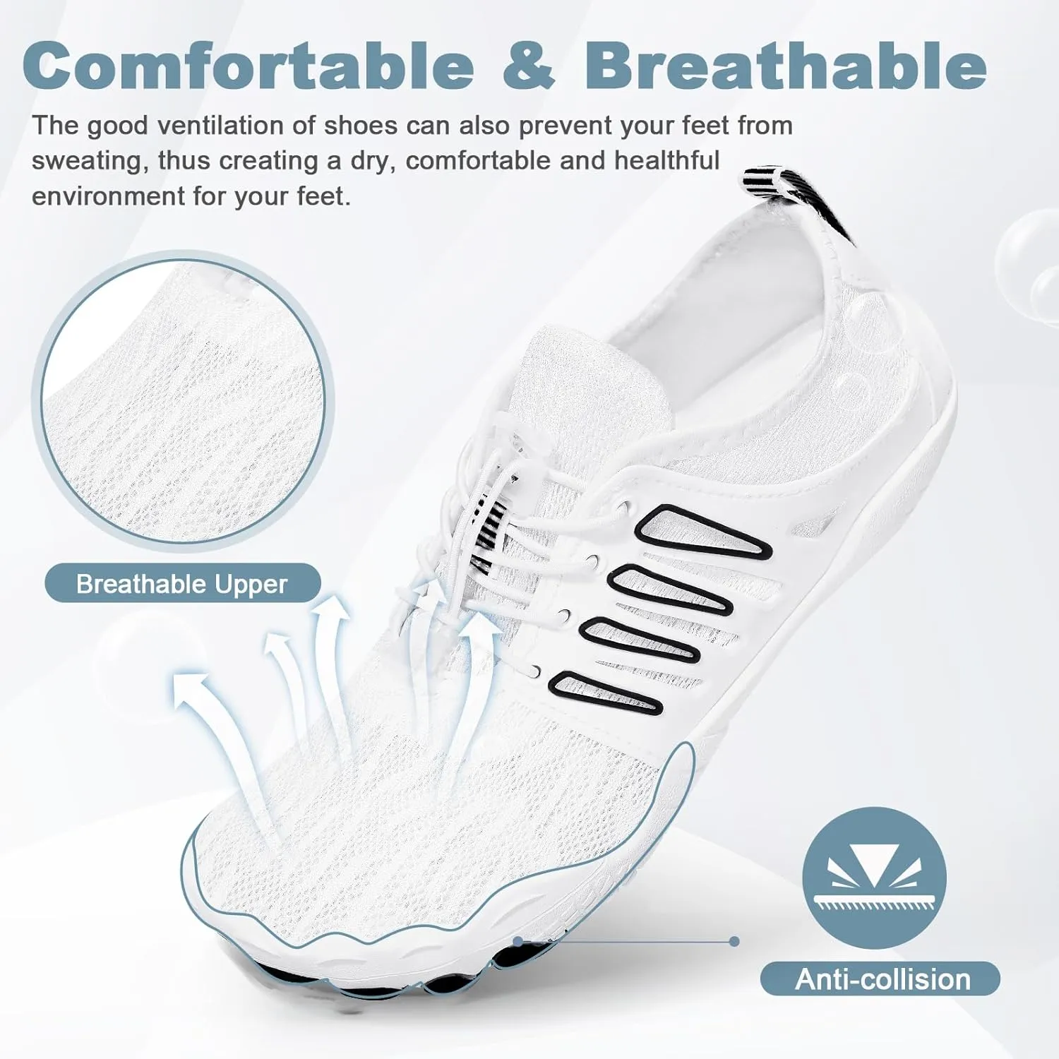 Hike Barefoot Water Shoes for Women Men Hike Lightweight Footwear Quick-Dry Swim Barefoot Shoes Breathable Non-Slip Wide Toe Box for Aqua Fishing River Pool Lake Hiking Kayaking Surfing