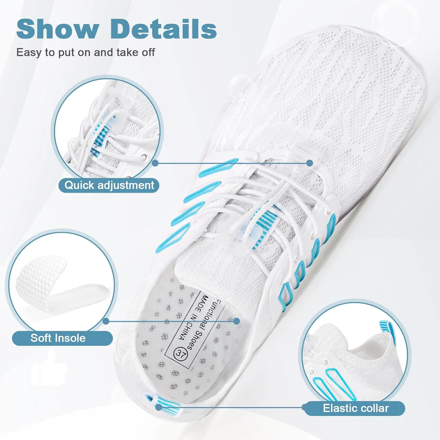 Hike Barefoot Water Shoes for Women Men Hike Lightweight Footwear Quick-Dry Swim Barefoot Shoes Breathable Non-Slip Wide Toe Box for Aqua Fishing River Pool Lake Hiking Kayaking Surfing