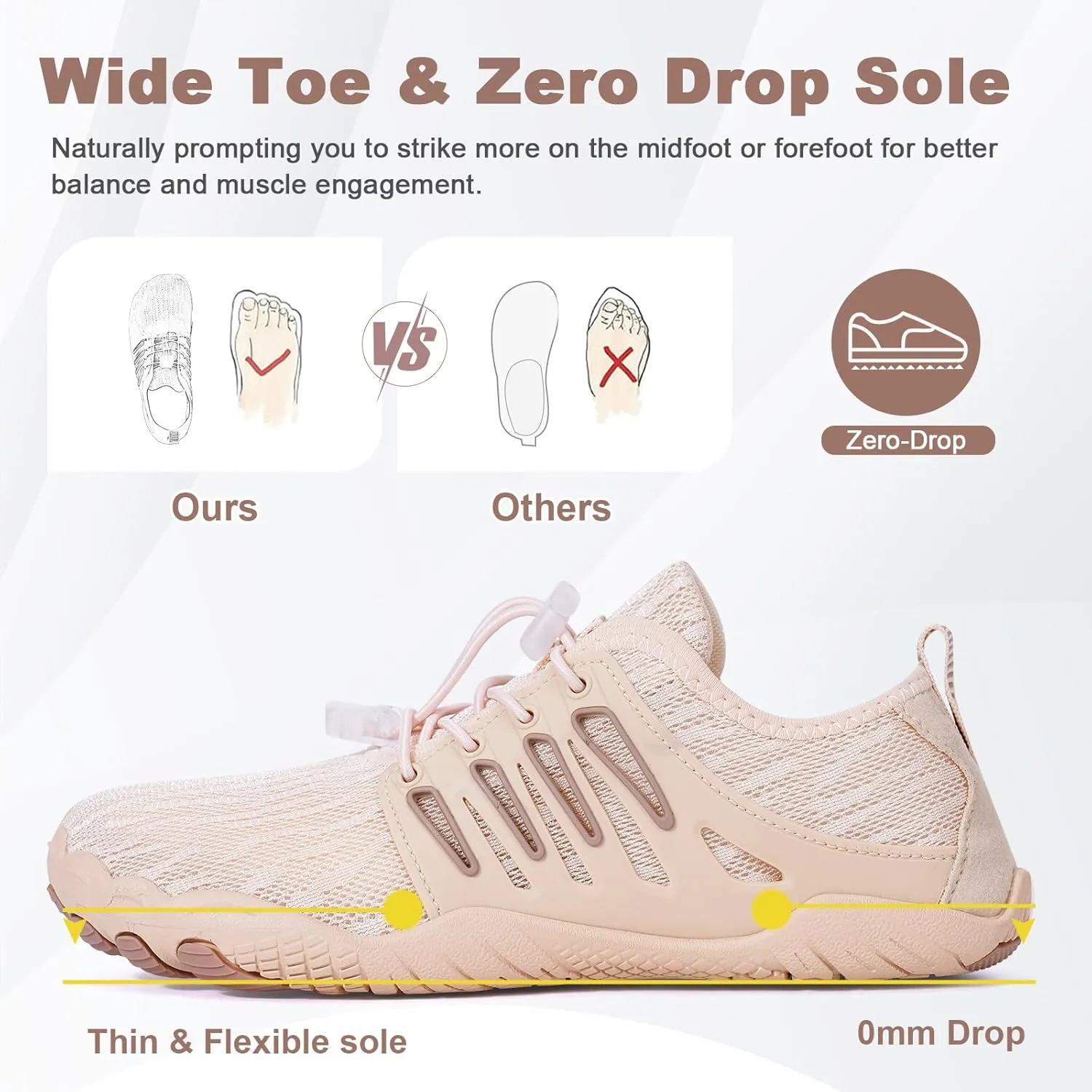 Hike Barefoot Water Shoes for Women Men Hike Lightweight Footwear Quick-Dry Swim Barefoot Shoes Breathable Non-Slip Wide Toe Box for Aqua Fishing River Pool Lake Hiking Kayaking Surfing