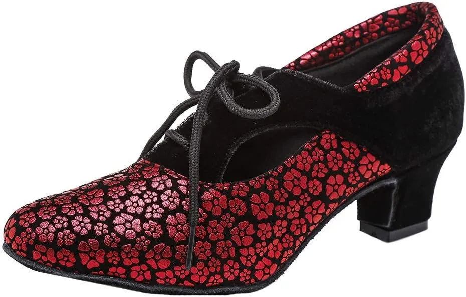 HIPPOSEUS Women's Latin Dance Shoes Closed Toe Ballroom Salsa Practice Dance Shoes Open Toe,Model YCL318
