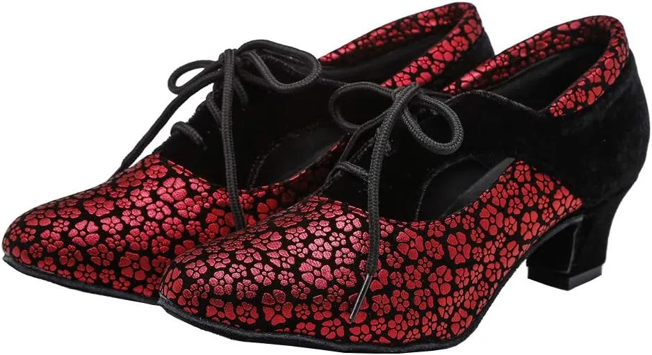 HIPPOSEUS Women's Latin Dance Shoes Closed Toe Ballroom Salsa Practice Dance Shoes Open Toe,Model YCL318
