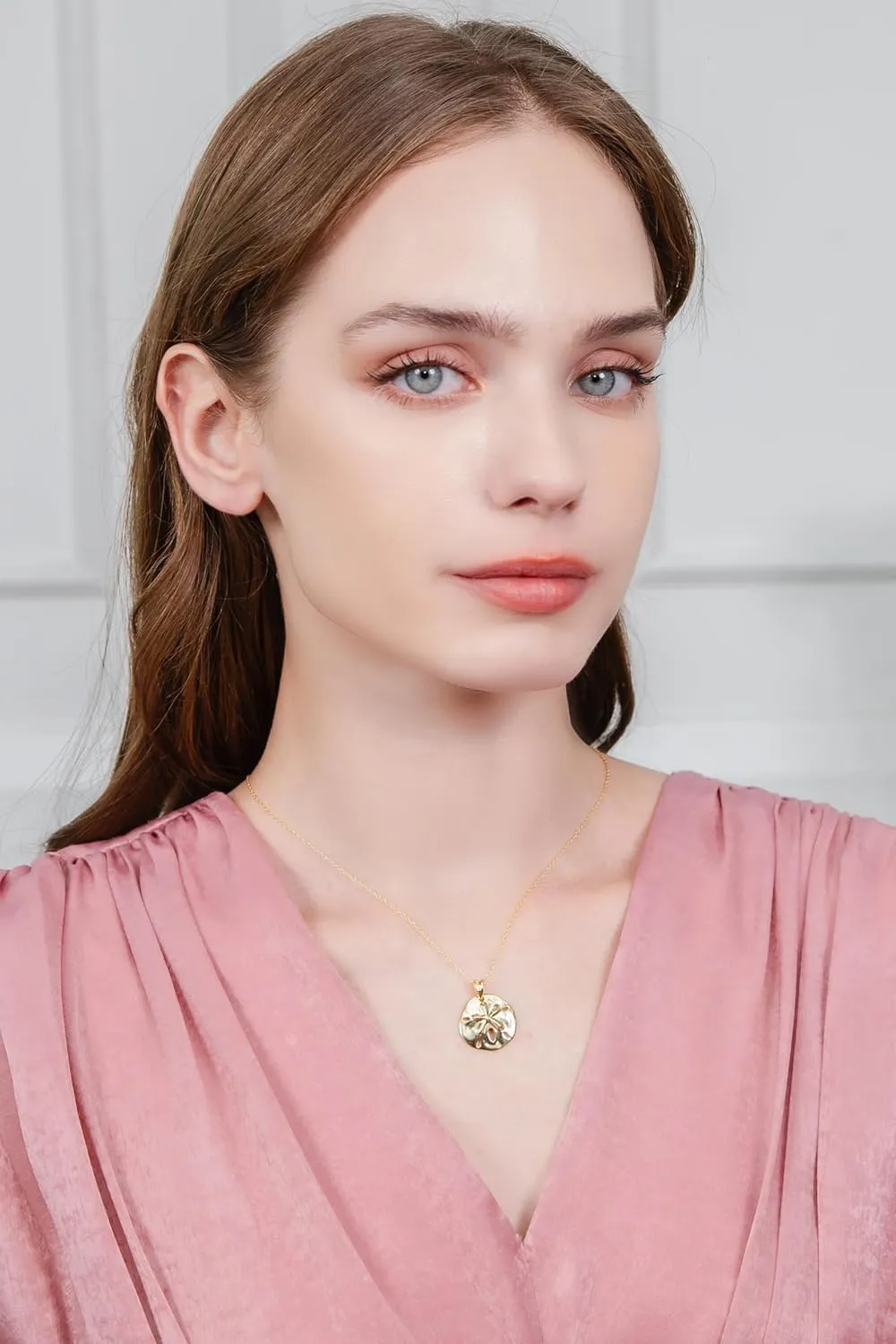 Hoops & Loops 925 Sterling Silver Beach Sand Dollar Pendant Necklace for Women, Men | Silver, Yellow Gold, Rose Gold