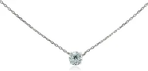 Hoops & Loops 925 Sterling Silver Cubic Zirconia Solitaire Tiny Choker Necklace for Women, Silver, Yellow Gold, Rose Gold