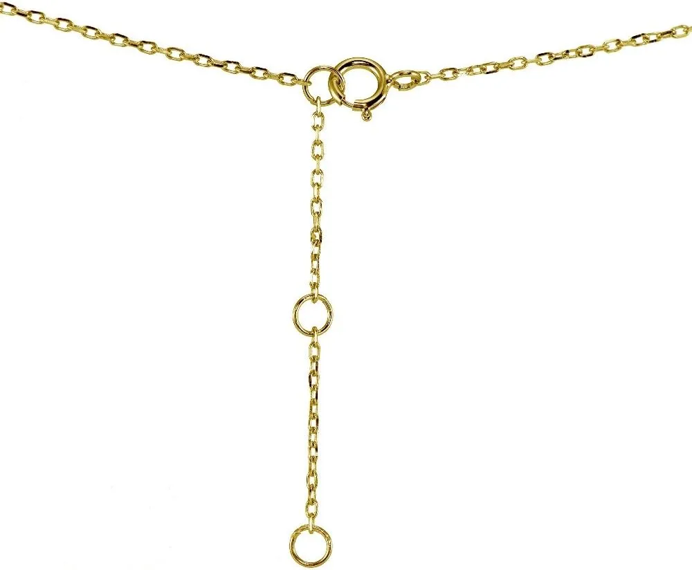 Hoops & Loops 925 Sterling Silver Cubic Zirconia Solitaire Tiny Choker Necklace for Women, Silver, Yellow Gold, Rose Gold