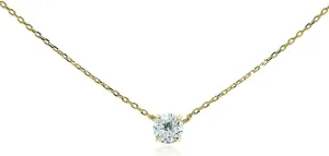 Hoops & Loops 925 Sterling Silver Cubic Zirconia Solitaire Tiny Choker Necklace for Women, Silver, Yellow Gold, Rose Gold