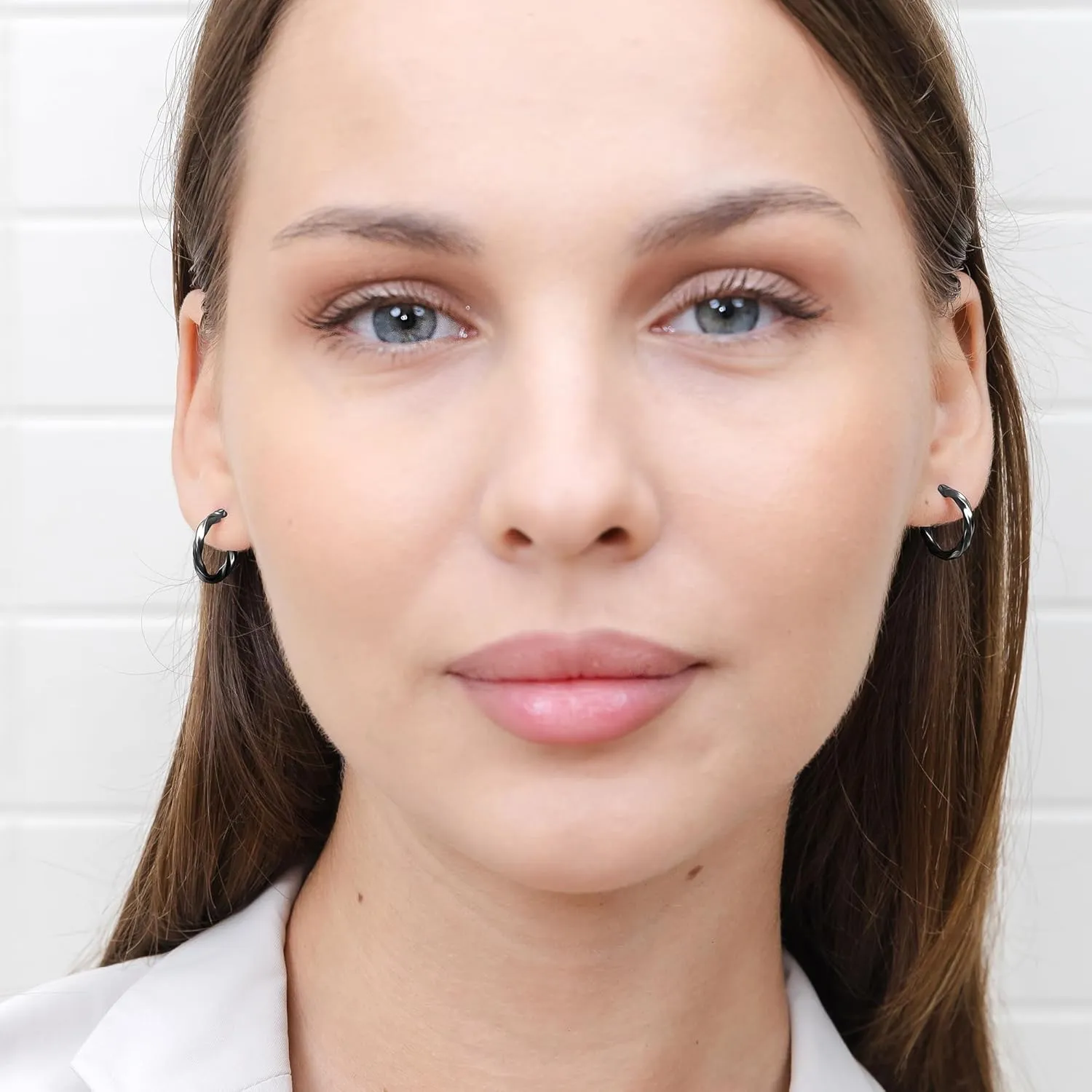 Hoops & Loops 925 Sterling Silver Hoop Earrings for Women, 14K Gold, Rose Gold Plated, Black Twisted Click-Top Round Hoop Earrings for Women, Hypoallergenic, Lightweight, High Polished Twist Design Hoops 15/20/25/30/35/40/50/60mm