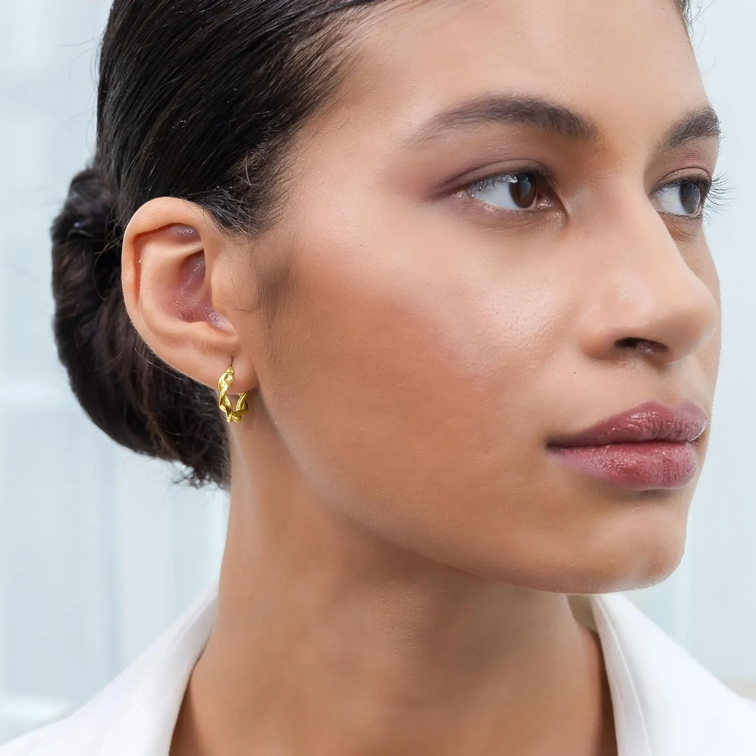 Hoops & Loops 925 Sterling Silver Twisted Hoop Earrings for Women, Silver/Gold/Rose Gold 3mm Twist Hypoallergenic Hoop Earrings 15/20/25/30/35/40mm