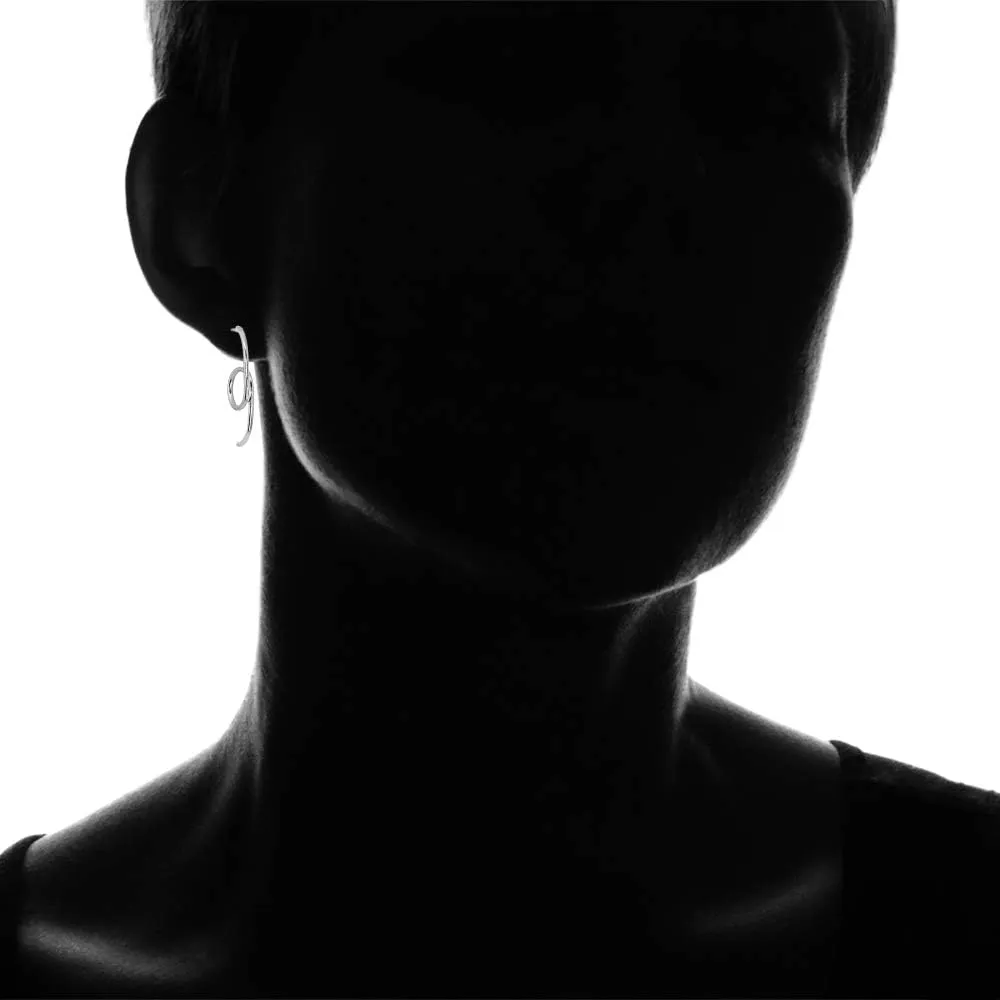 Hoops and Loops - 925 Sterling Silver Long Round Circle Loop Drop Earrings, Minimalist Trendy Fashion Earrings