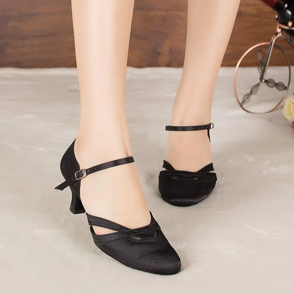 HROYL Latin Dance Shoes Women Waltz Shoes for Girls Salsa Ballroom Dance Shoes Wedding Dance Shoes for Women,Model YCL152