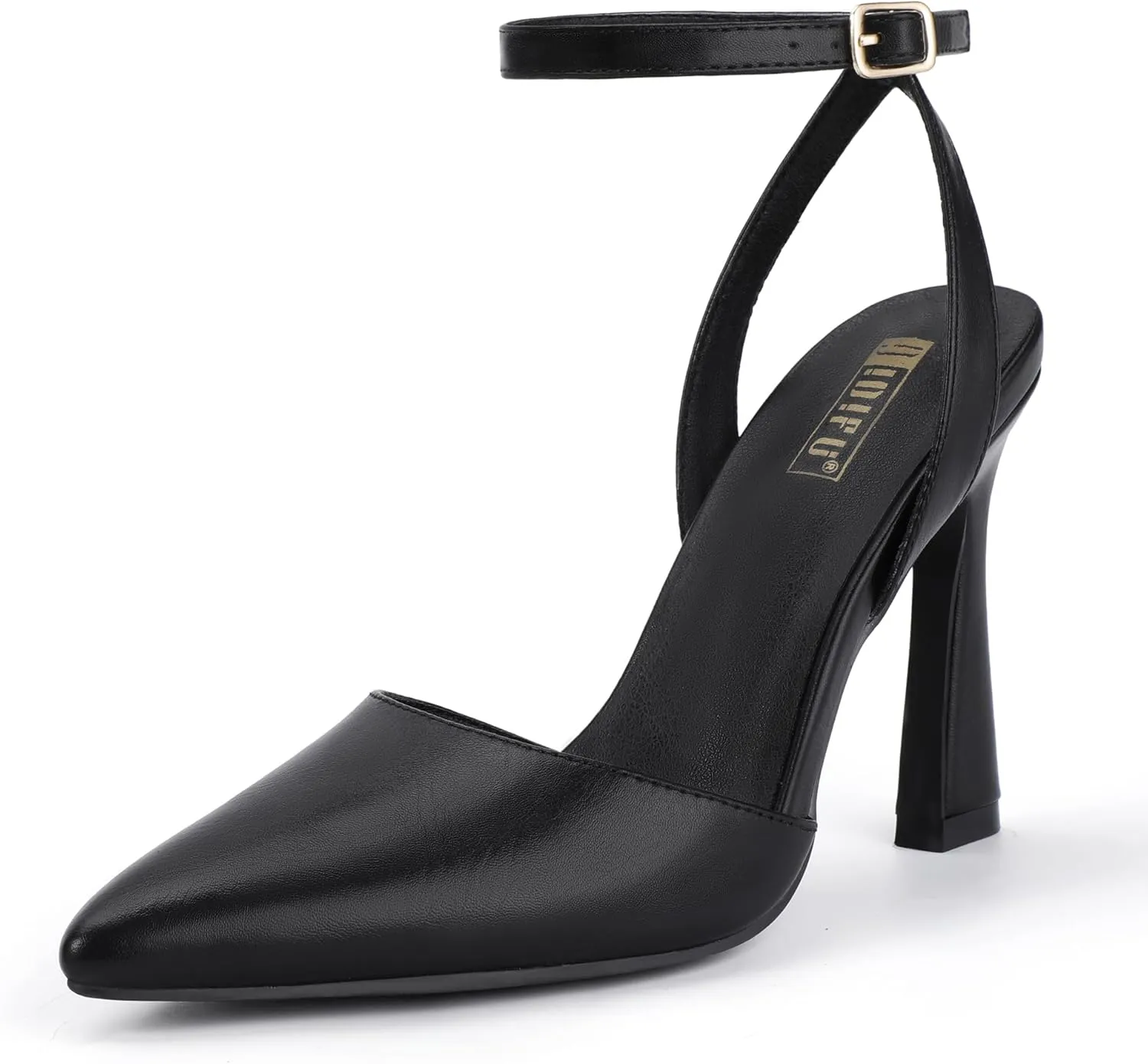 IDIFU IN4 Closed Toe Heels for Women High Stiletto Pointed Toe Heels Dressy Wedding Party Bridal Bride Prom Evening Work Dress Shoes Comfortable Formal Ankle Strap Sexy Slingback Pumps Shoes