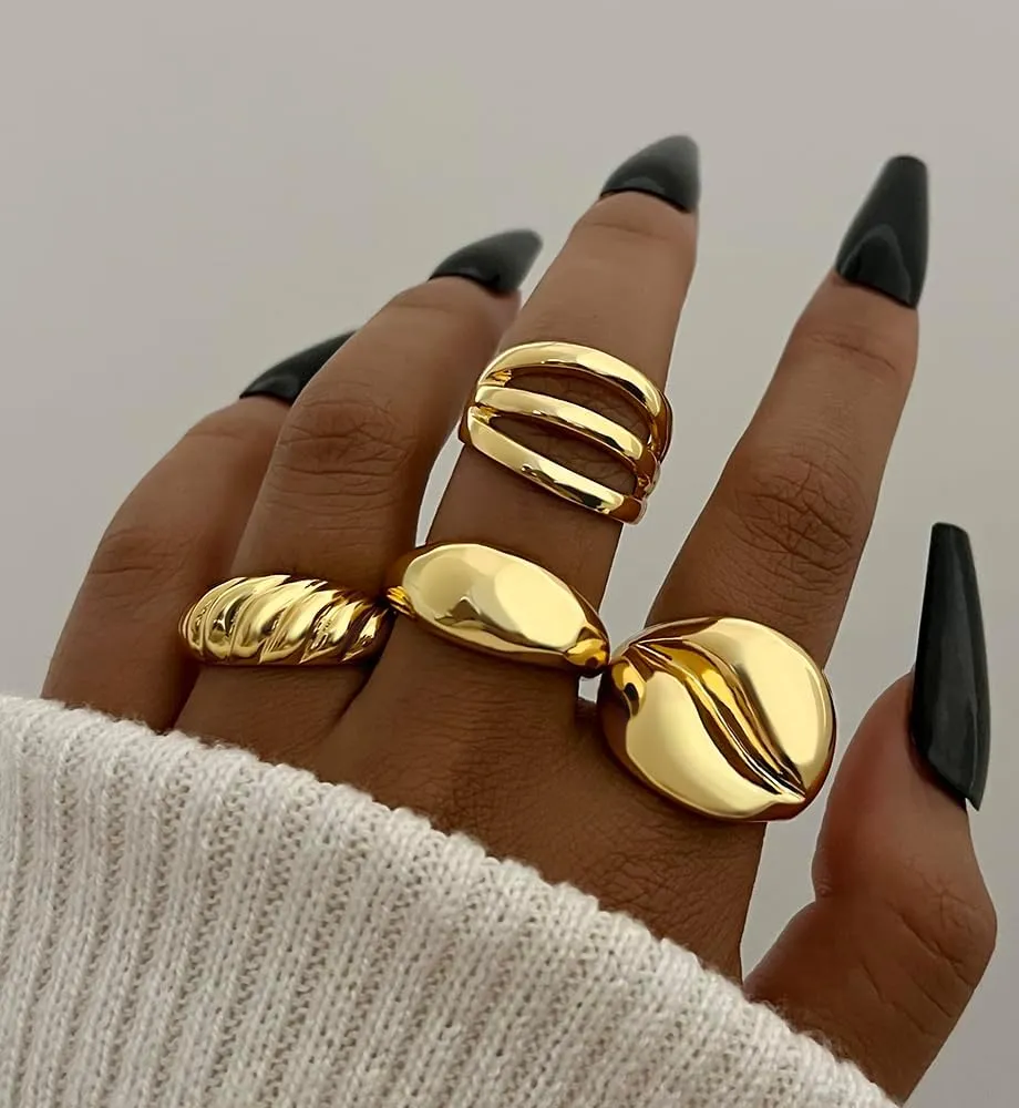 iF YOU 25 Pcs Gold Knuckle Ring Set for Women, Chunky Stackable Finger Midi Rings, Simple Stacking Cute Rings Pack Trendy Stuff Jewelry Gift