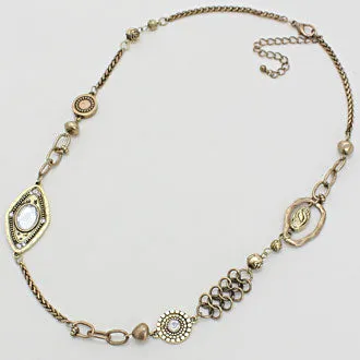 iLLASPARKZ Crystal Accent Tribal Hammered Metal Necklace