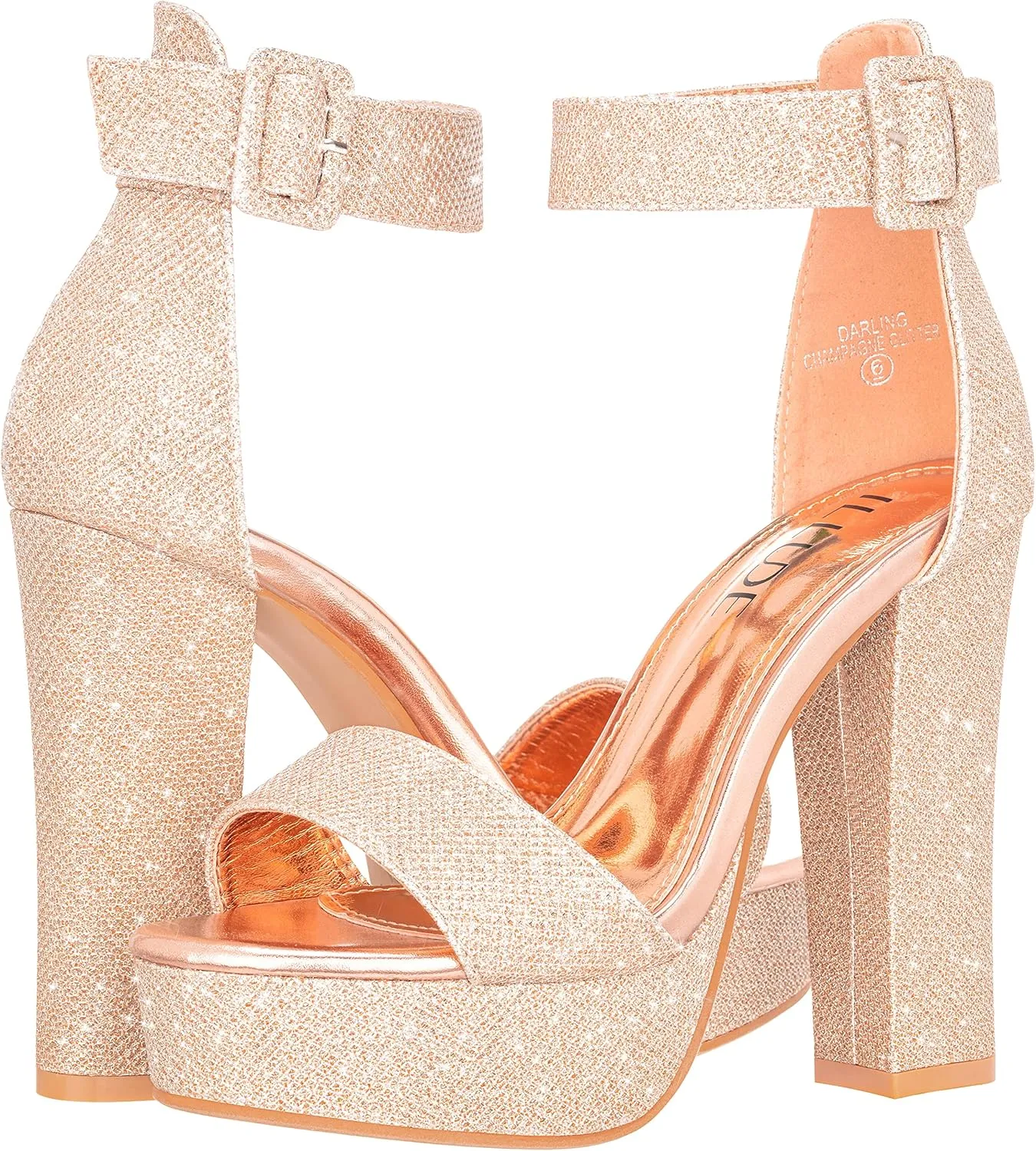 ILLUDE Women's High Heel Platform Sandals Ankle Strap Chunky Heel Sexy Party Heeled Sandals  Darling