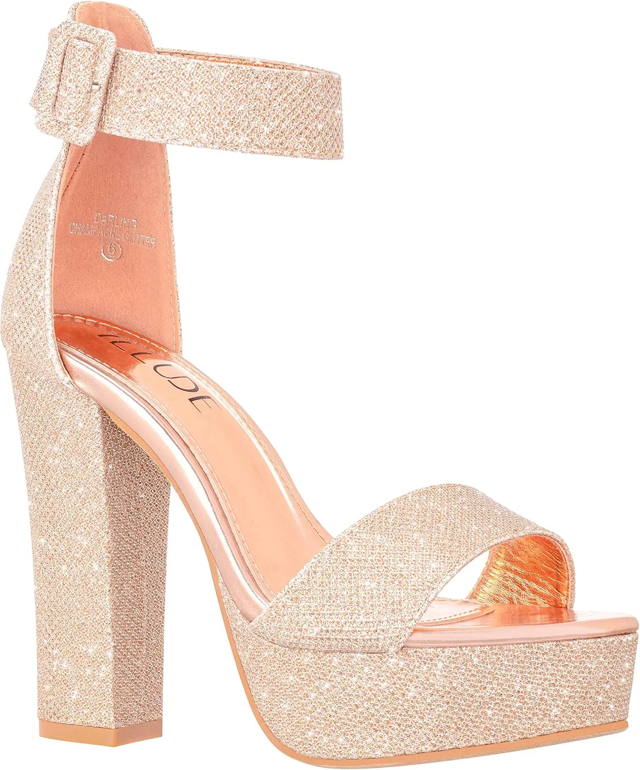 ILLUDE Women's High Heel Platform Sandals Ankle Strap Chunky Heel Sexy Party Heeled Sandals  Darling