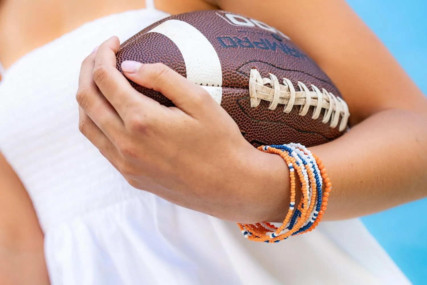 INK   ALLOY Game Day Bracelet Stacks, Beaded Bracelets for Football Gameday Outfits, Handmade Jewelry for College Students, Teachers, Football Moms, Set of 10