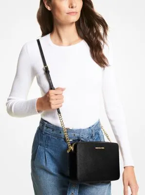 Jet Set Large Saffiano Leather Crossbody Bag