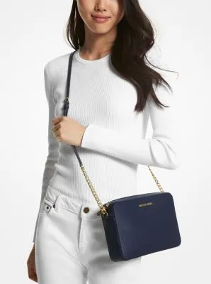 Jet Set Large Saffiano Leather Crossbody Bag