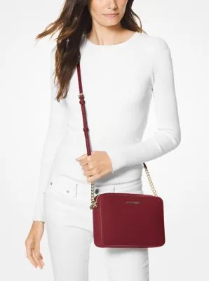 Jet Set Large Saffiano Leather Crossbody Bag