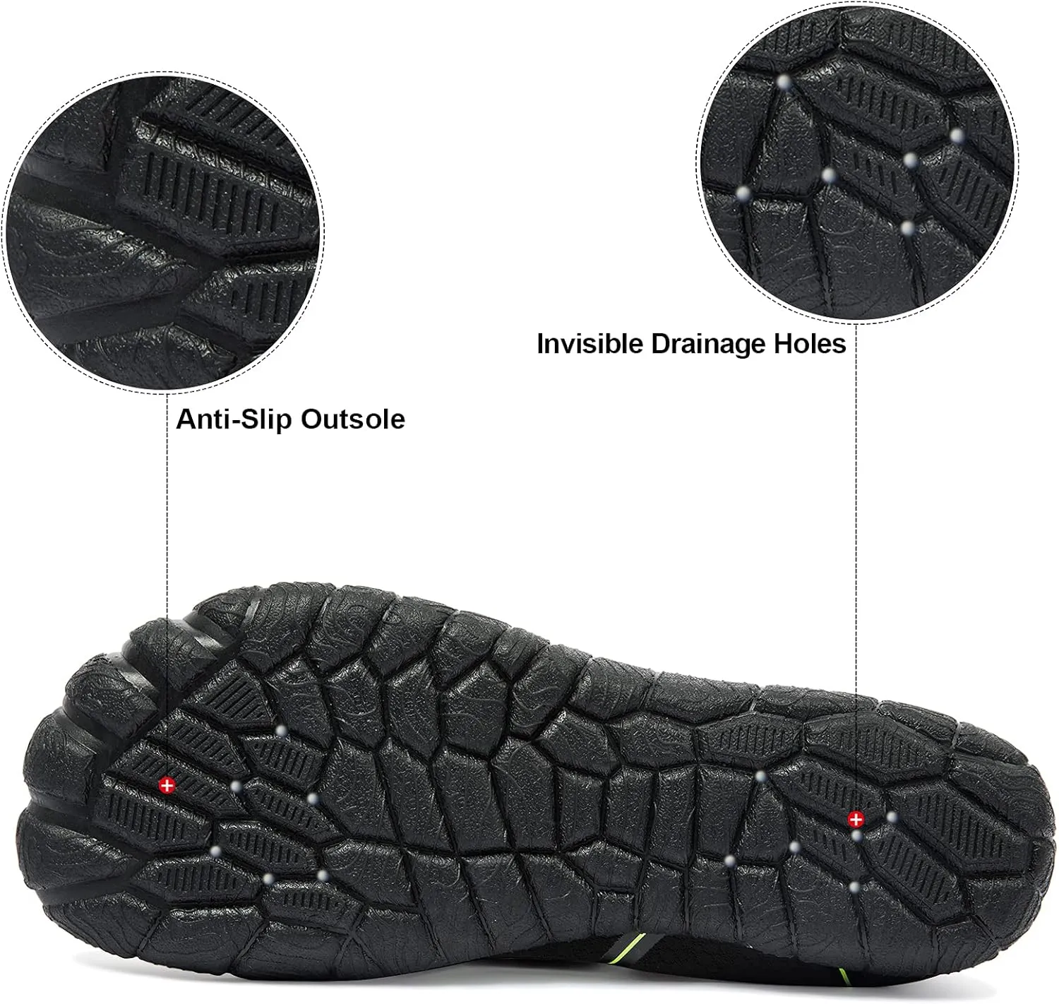 Josaywin Men's Water Shoes Barefoot Quick-Dry Sports Aqua Socks for Swim Diving Surf Pool Aqua Sports Beach Walking Wide Toe Shoes