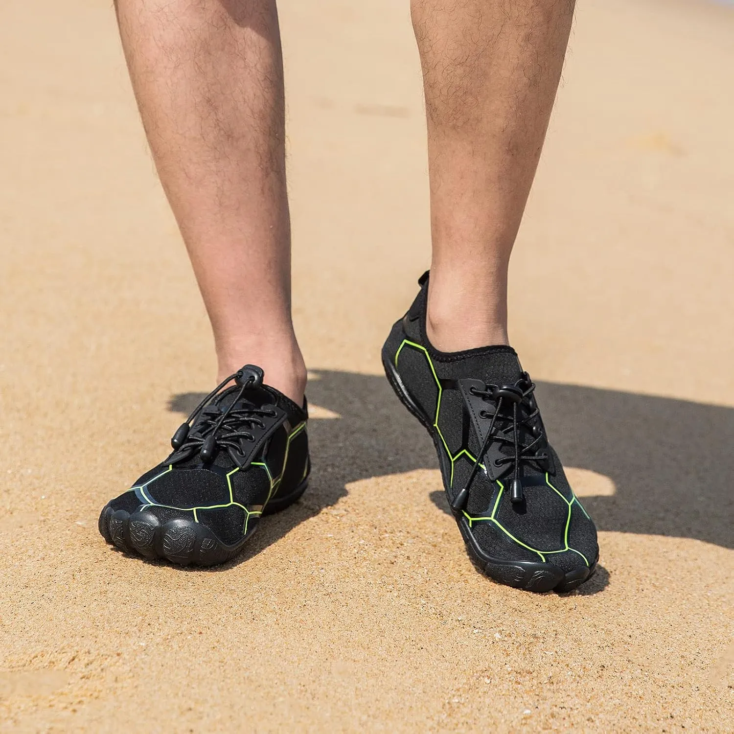 Josaywin Men's Water Shoes Barefoot Quick-Dry Sports Aqua Socks for Swim Diving Surf Pool Aqua Sports Beach Walking Wide Toe Shoes
