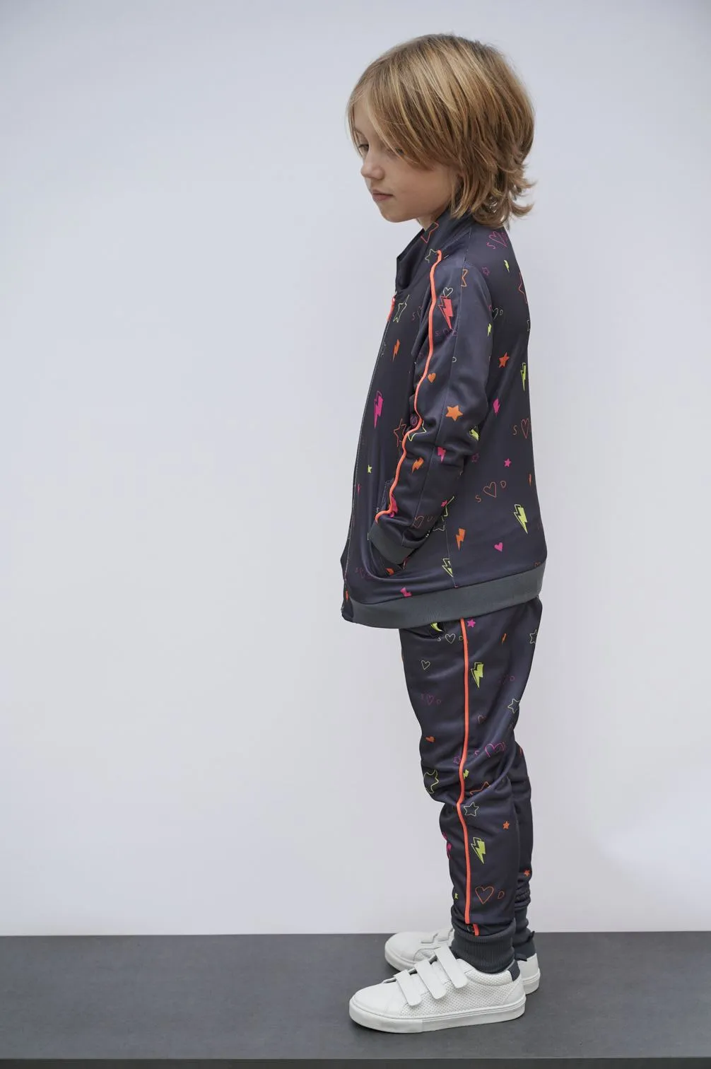 Kids Retro Tracksuit Bottoms - neon mix