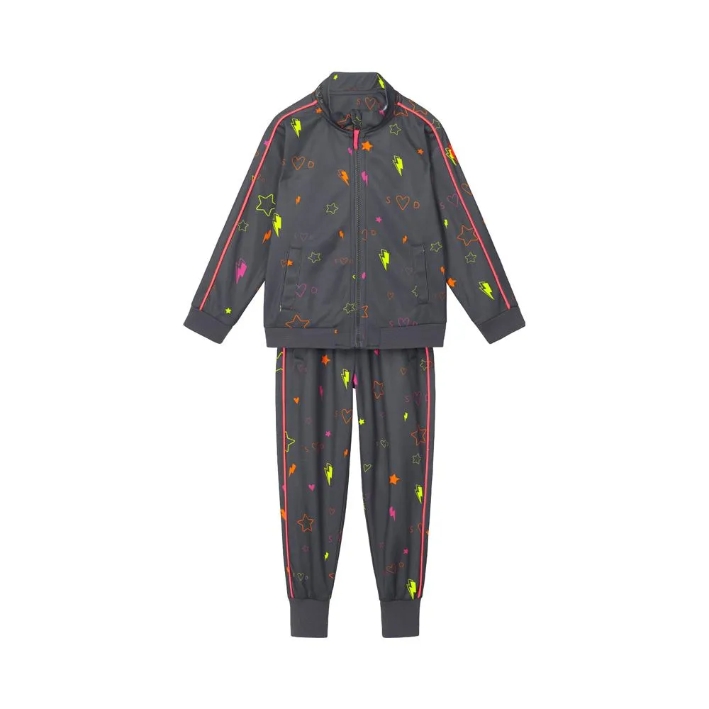 Kids Retro Tracksuit Bottoms - neon mix