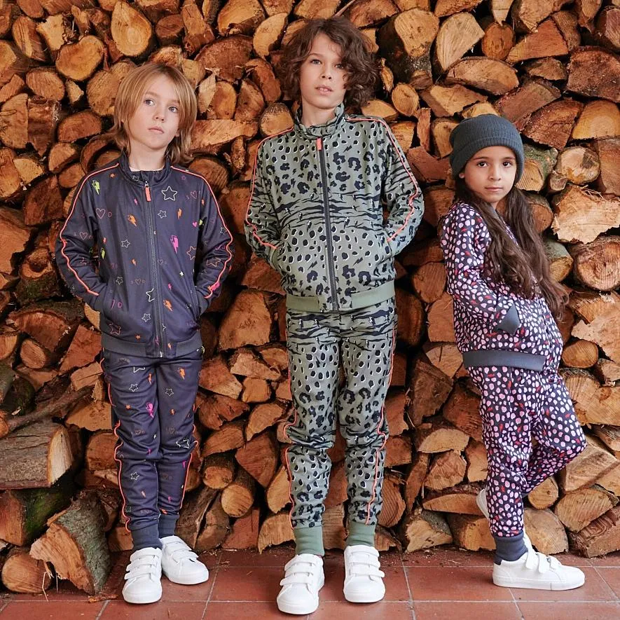 Kids Retro Tracksuit Bottoms - neon mix