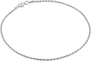 KISPER Solid 925 Sterling Silver Ankle Bracelets for Women, Waterproof Tarnish Resistant Anklets, Curb/Rope/Figaro/Mariner Chain, 9, 10, 11 Inch