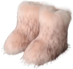 Knee High Snow Boots for Women Waterproof Snow Boots for Women Waterproof Side Zipper Snow Boots Women Size 6 Waterproof Slip on Snow Boots for Women Cute Botas Para Mujer De Invierno En Piel