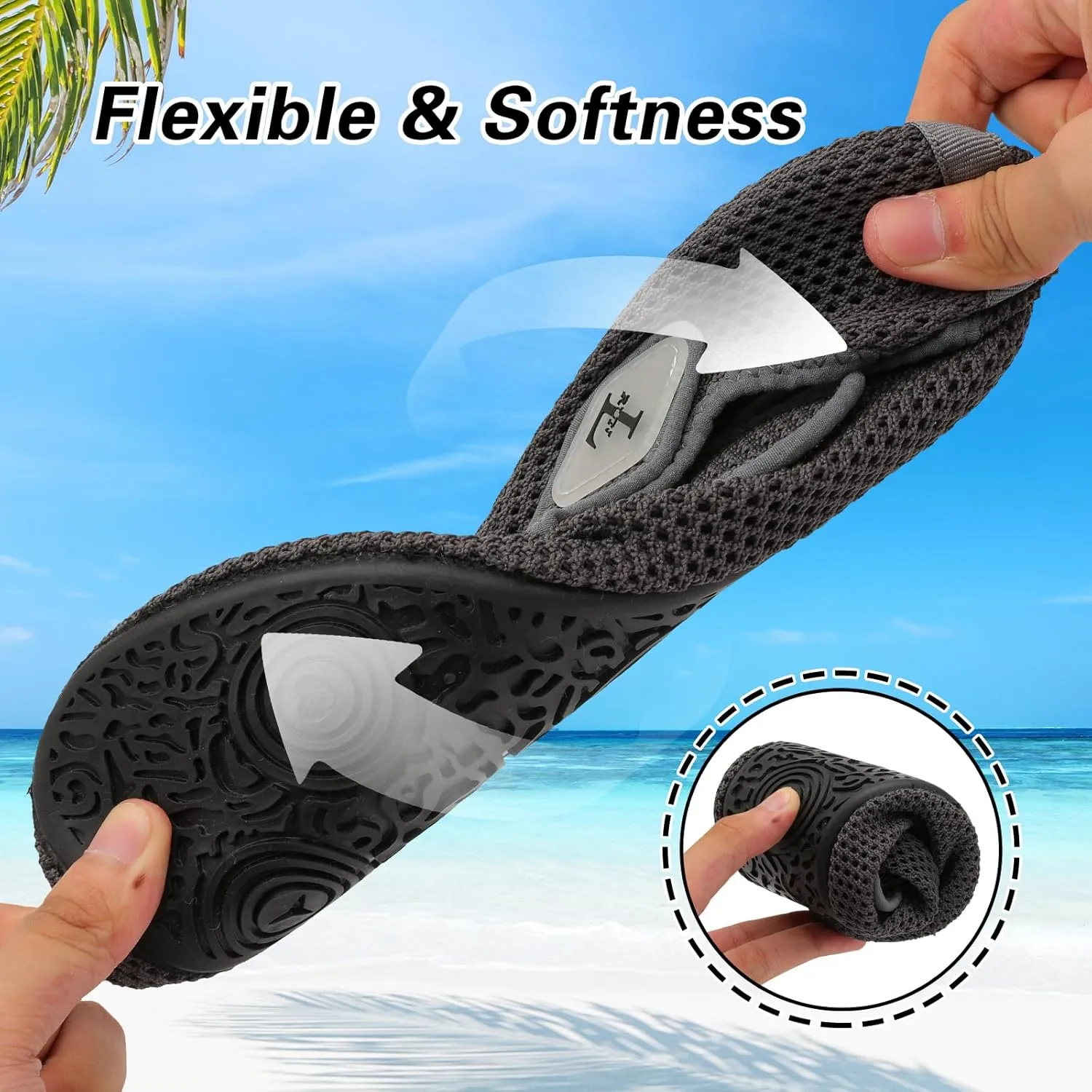 L-RUN Womens Mens Water Shoes Wide Toe Barefoot Swim Shoes for Beach Pool Sand Yoga Quick Dry Adluts Aqua Sock Non Slip