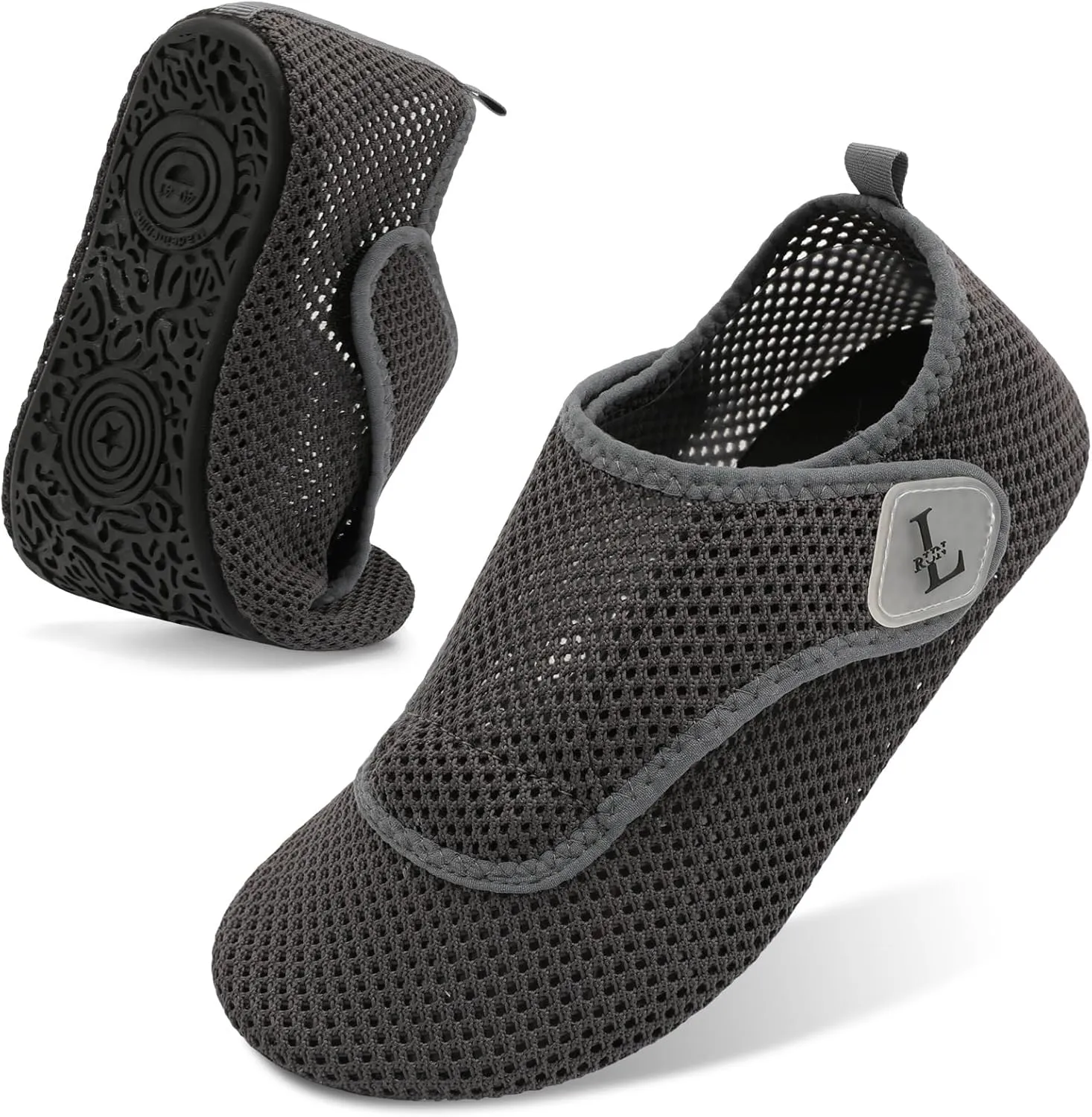 L-RUN Womens Mens Water Shoes Wide Toe Barefoot Swim Shoes for Beach Pool Sand Yoga Quick Dry Adluts Aqua Sock Non Slip