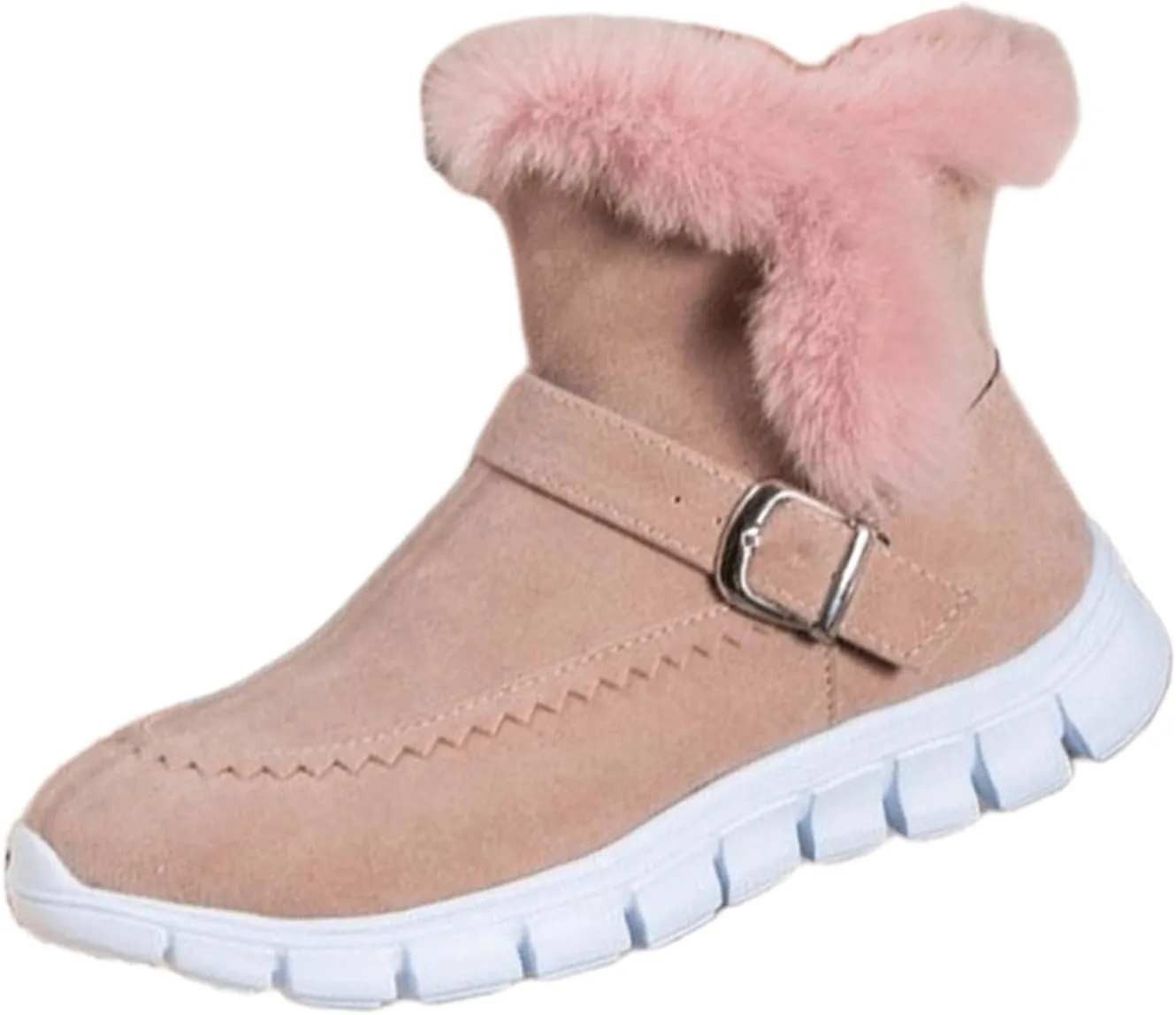 Ladmiple Boots For Women Ankle Booties Winter Snow Boots Classic Faux Fur Lined Slip On Casual Warm Comfortable Loafers Shoes