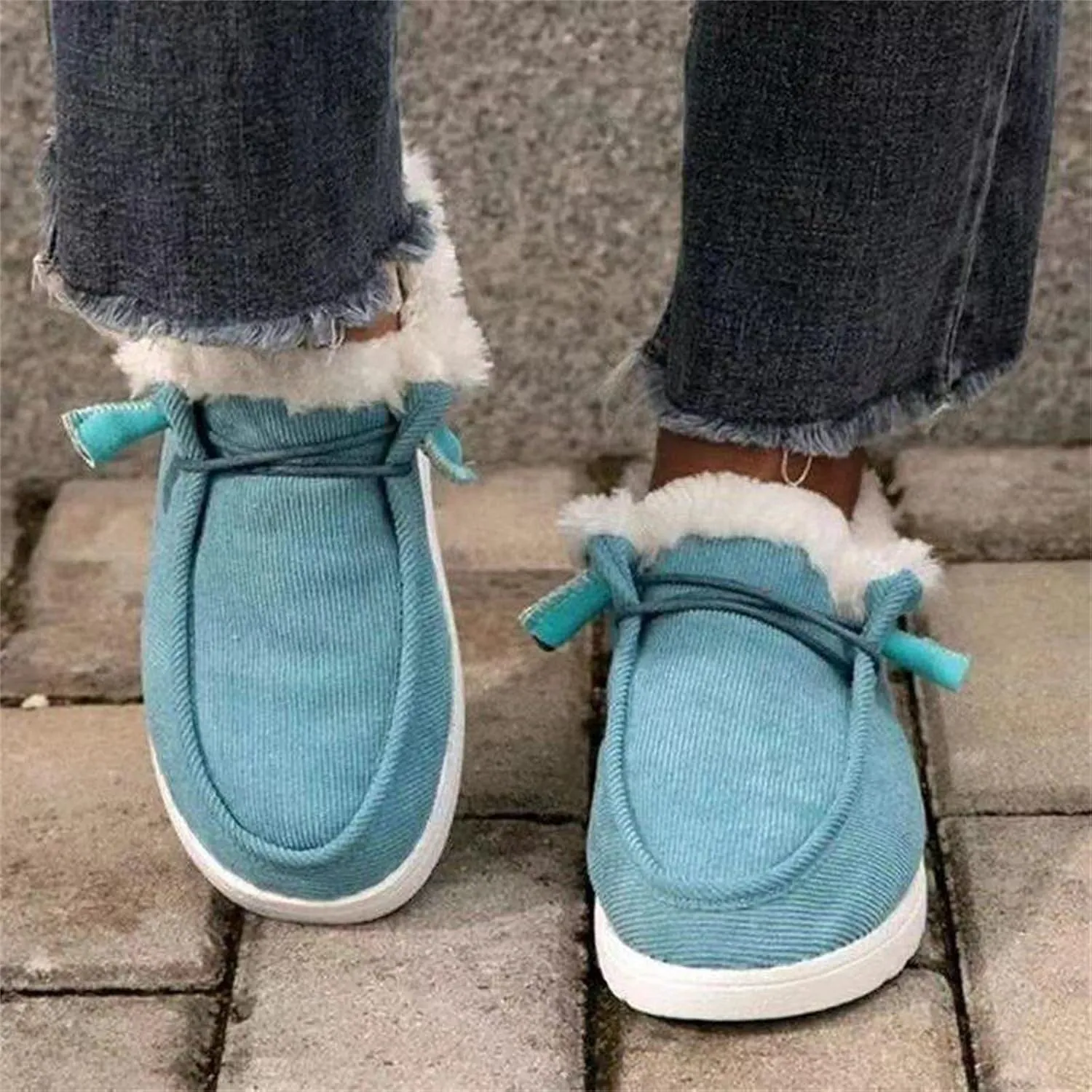Ladmiple Winter Boots For Women Warm Snow Boots Classic Faux Fur Lined Slip On Ankle Booties Fashion Casual Loafers Shoes