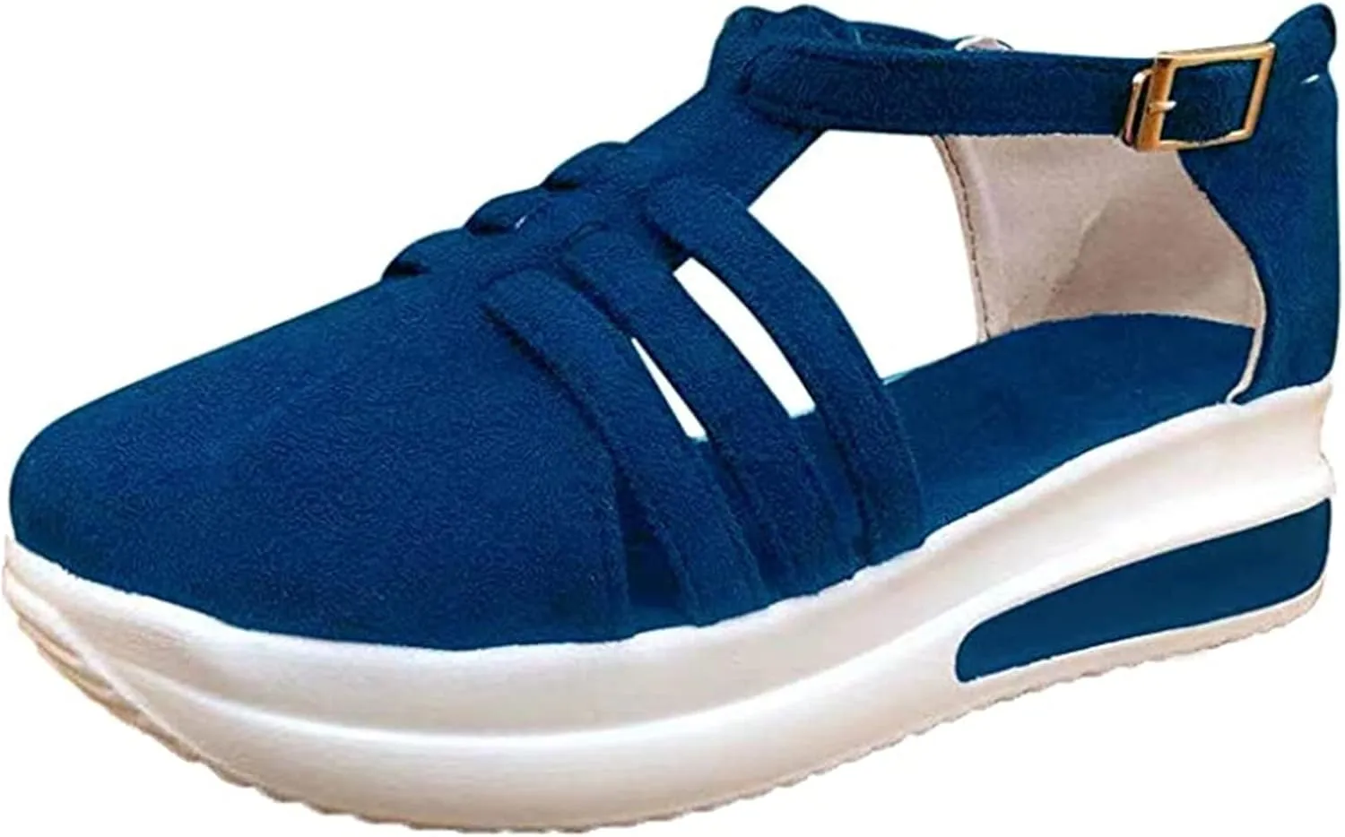 Lausiuoe Wedge Sandals For Women Wide Width Dressy Platform Ankle Strap Summer Shoes Casual Flatform Walking Shoes