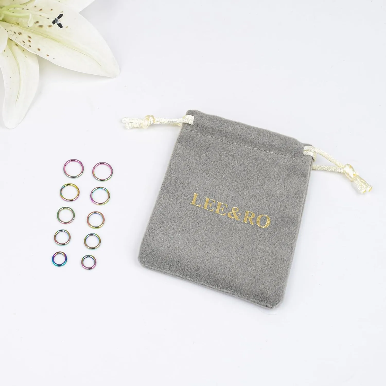 LEE&RO 16G 6MM 7MM 8MM 9MM 10MM Hinged Clicker Septum Rings 16G Nose Hoop Tragus Helix Cartilage Hoop Earrings