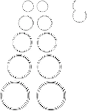LEE&RO 16G 6MM 7MM 8MM 9MM 10MM Hinged Clicker Septum Rings 16G Nose Hoop Tragus Helix Cartilage Hoop Earrings