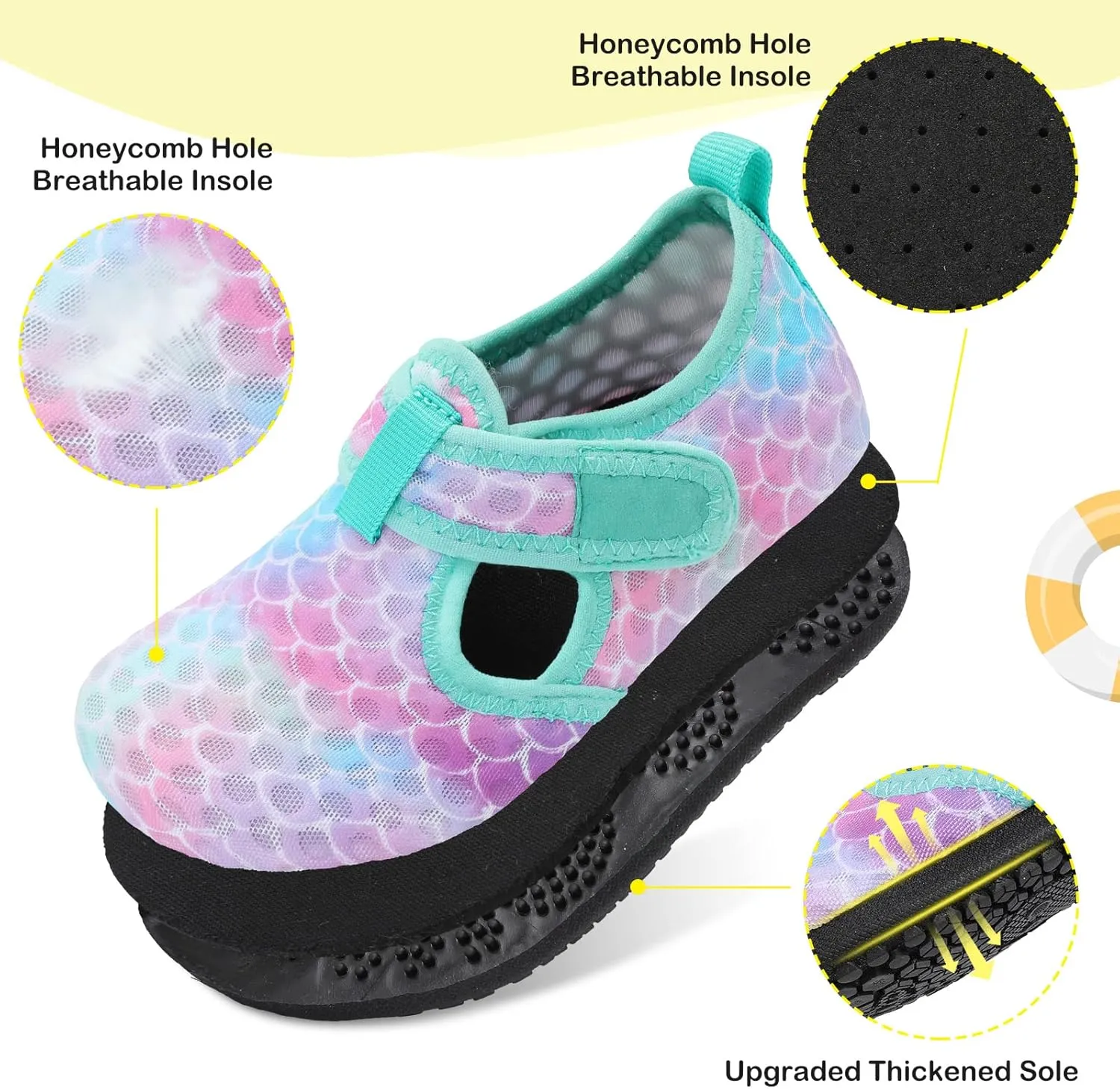 LeIsfIt Toddler Water Shoes Girls Boys Swim Beach Shoes Barefoot Aqua Socks Kids Non-Slip Water Socks