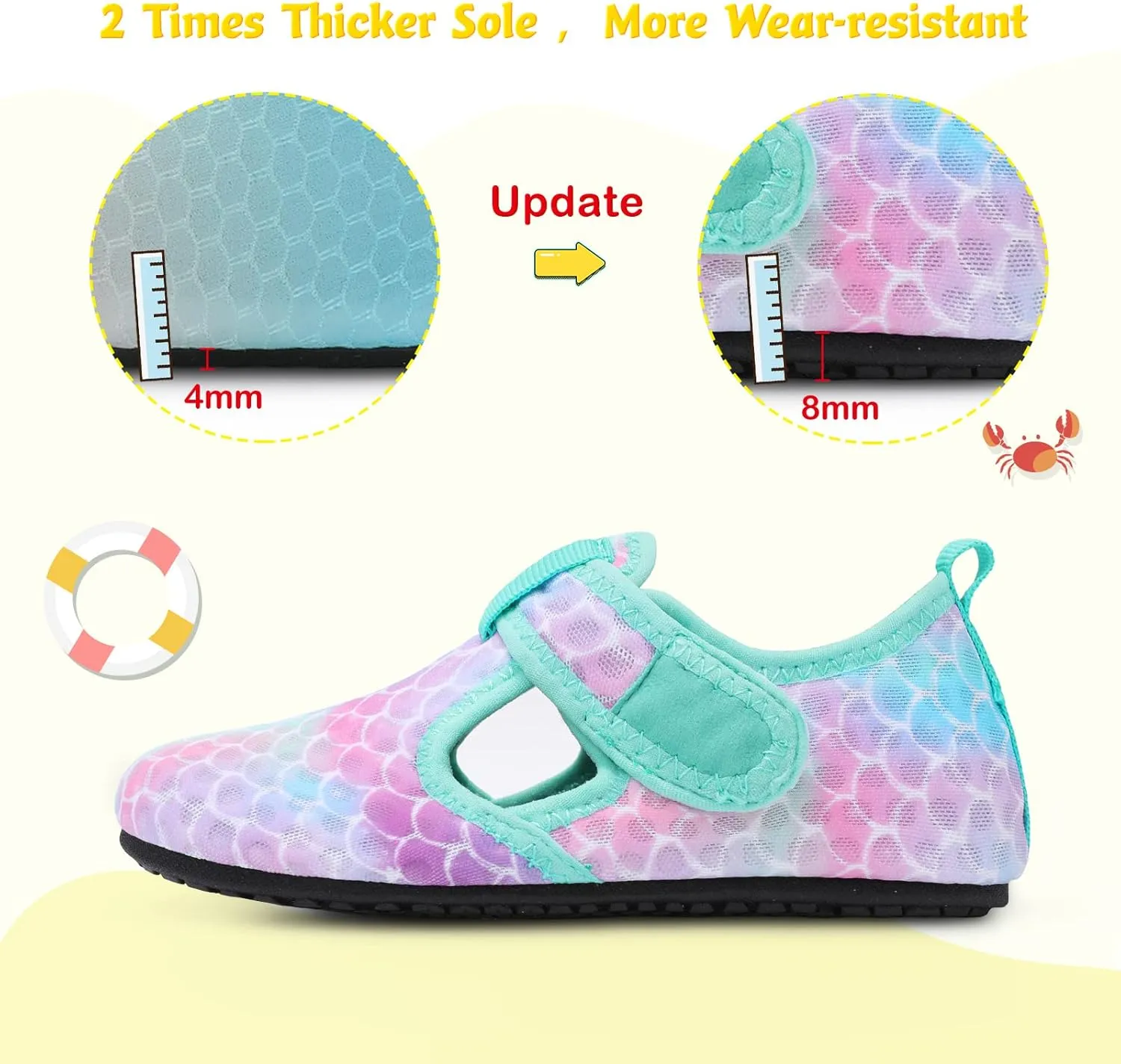 LeIsfIt Toddler Water Shoes Girls Boys Swim Beach Shoes Barefoot Aqua Socks Kids Non-Slip Water Socks