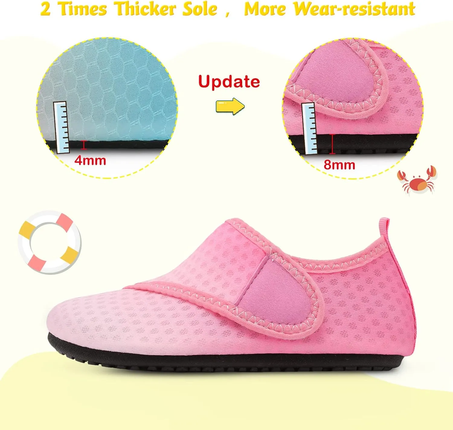 LeIsfIt Toddler Water Shoes Girls Boys Swim Beach Shoes Barefoot Aqua Socks Kids Non-Slip Water Socks