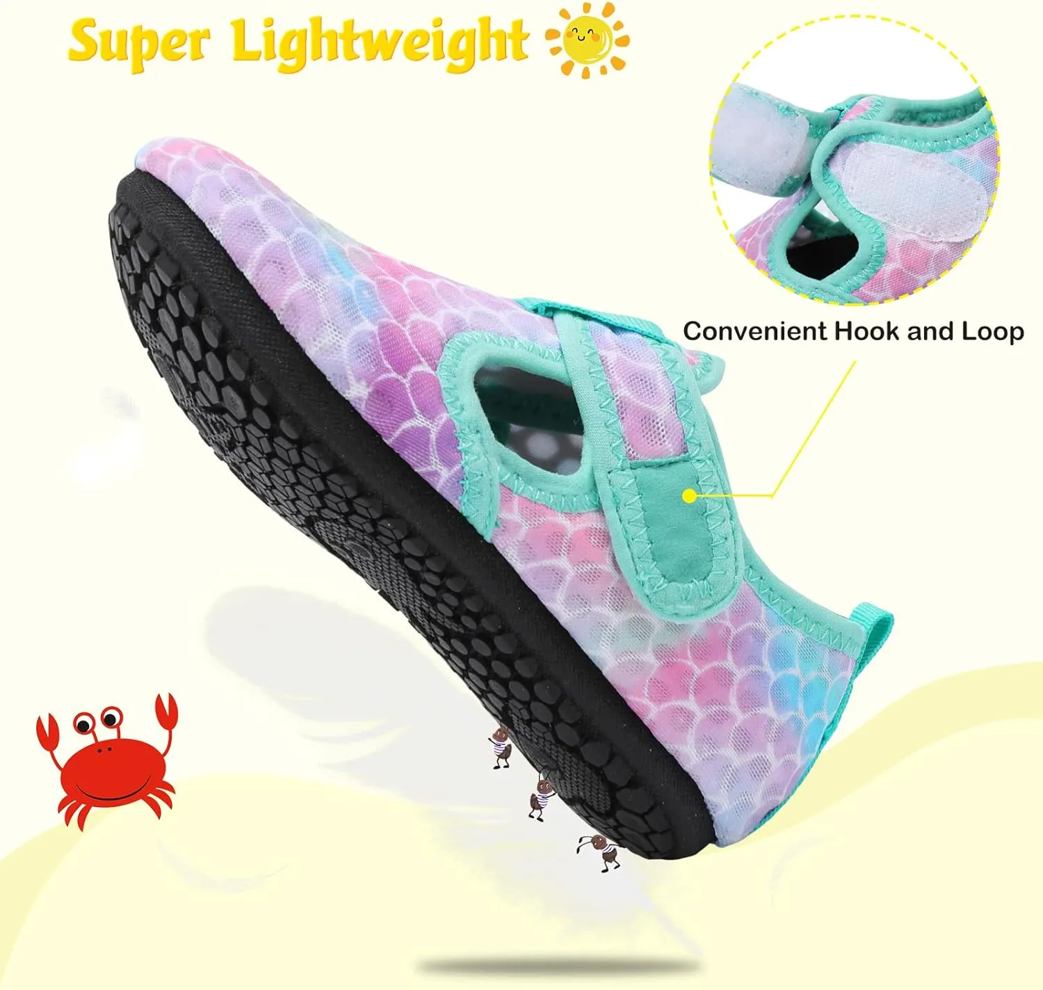 LeIsfIt Toddler Water Shoes Girls Boys Swim Beach Shoes Barefoot Aqua Socks Kids Non-Slip Water Socks