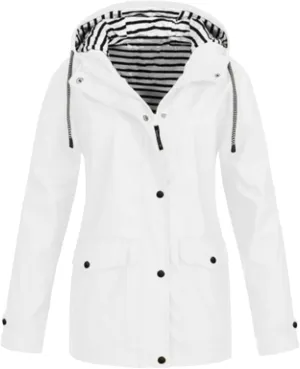 Lightweight Rain Jackets Womens Waterproof Zip Up Active Outdoor Rain Coat Summer Fall Raincoat Hooded Windbreaker