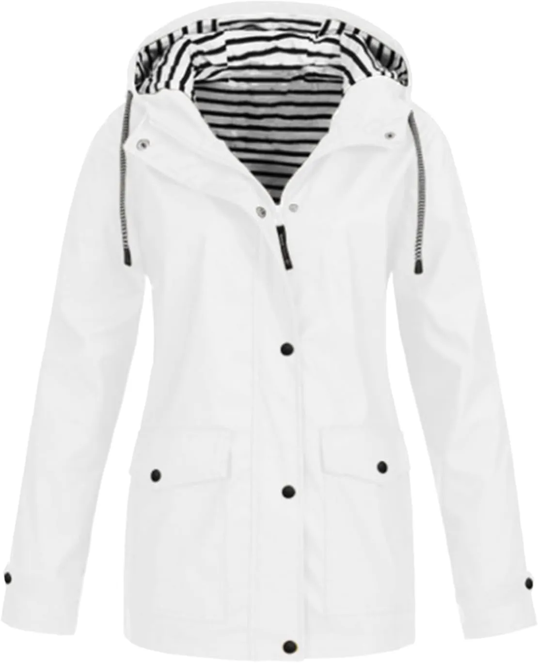 Lightweight Rain Jackets Womens Waterproof Zip Up Active Outdoor Rain Coat Summer Fall Raincoat Hooded Windbreaker