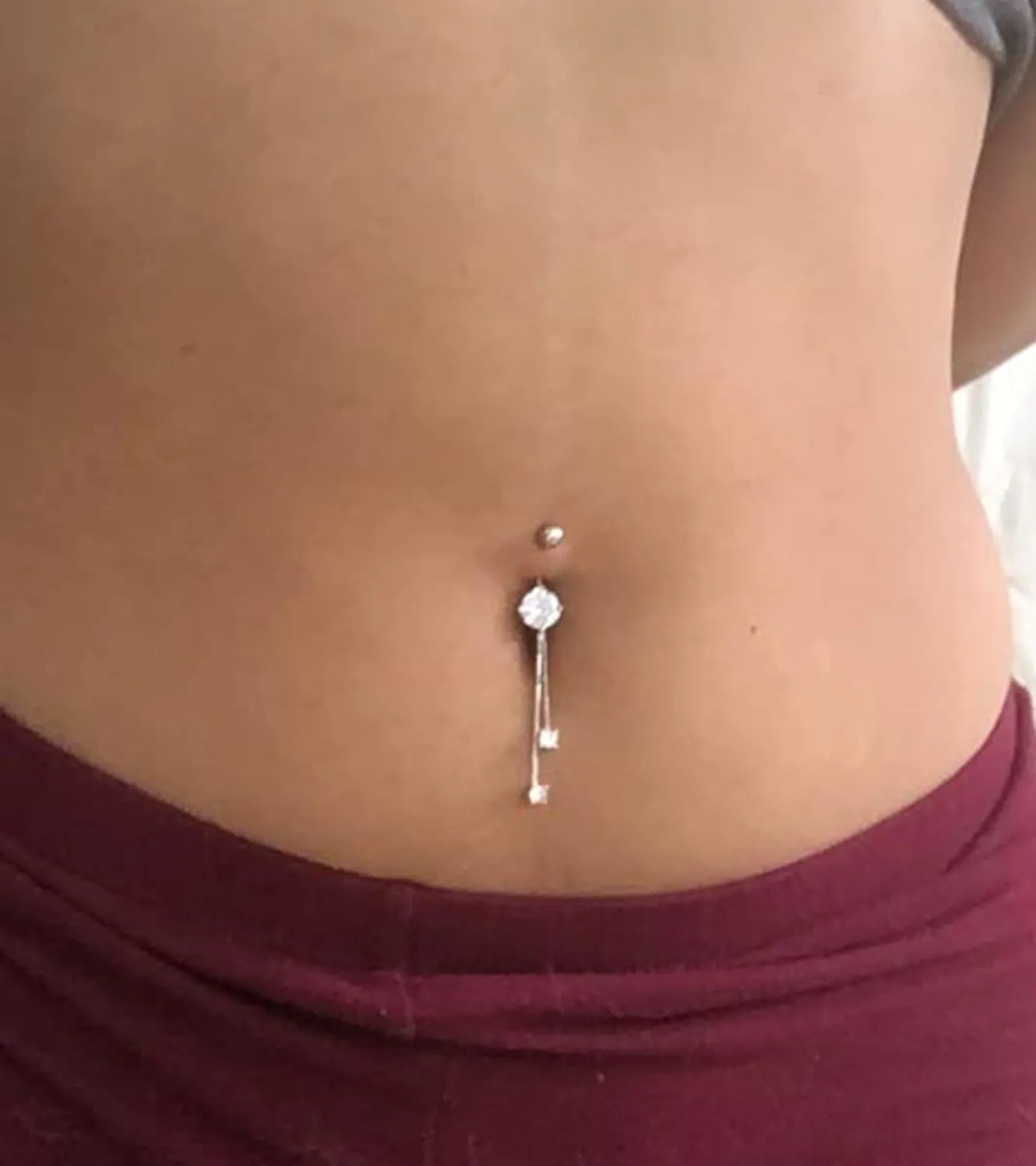 Longita Belly Button Ring Dangle Belly Button Rings Dangling Belly Button Rings Clicker Belly Button Ring Surgical Steel Rose Gold Belly Rings Belly Piercing Jewelry Navel Rings for Women