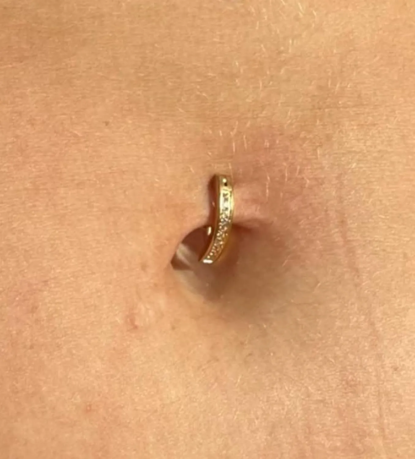 Longita Belly Ring - Surgical Steel & Gold Clicker, Hypoallergenic Navel Ring for Women