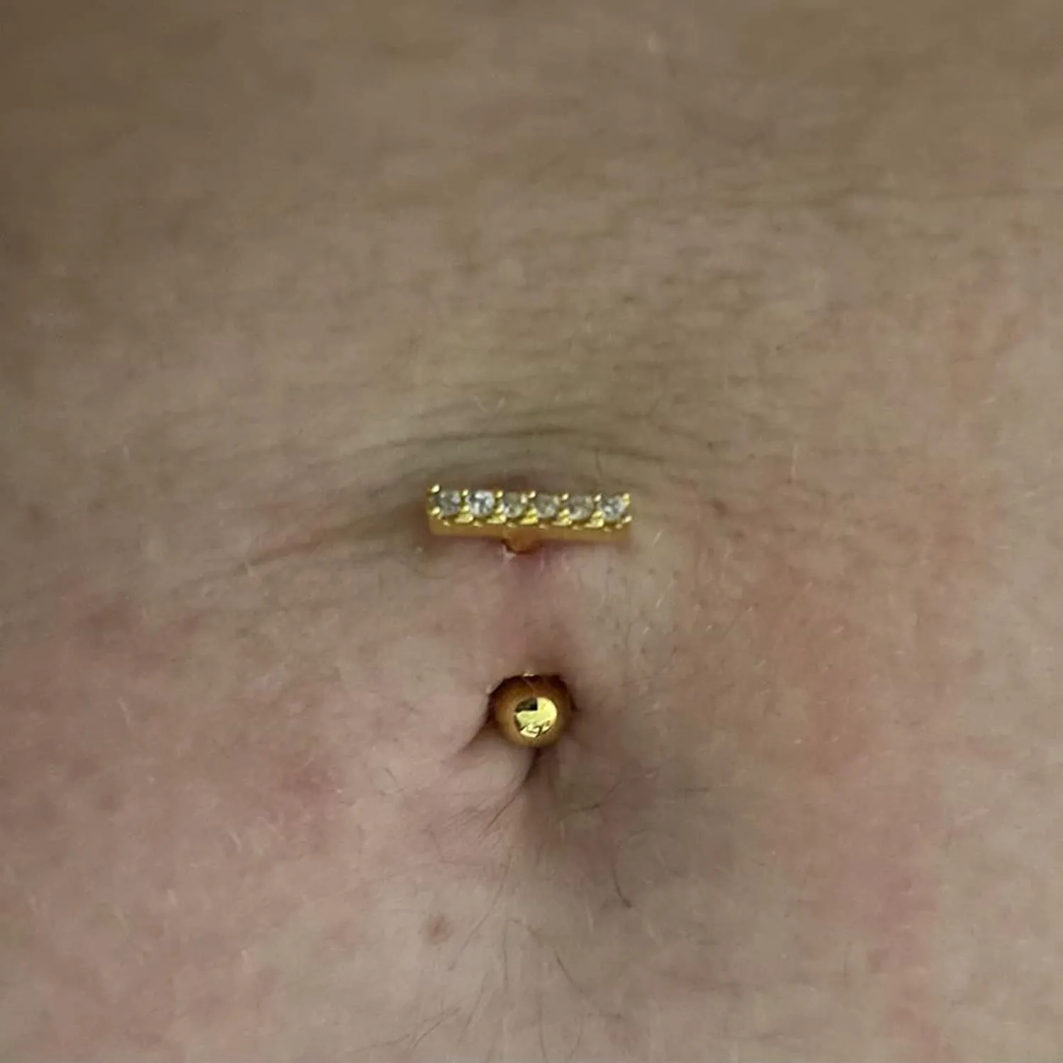 Longita Belly Ring - Surgical Steel & Gold Clicker, Hypoallergenic Navel Ring for Women