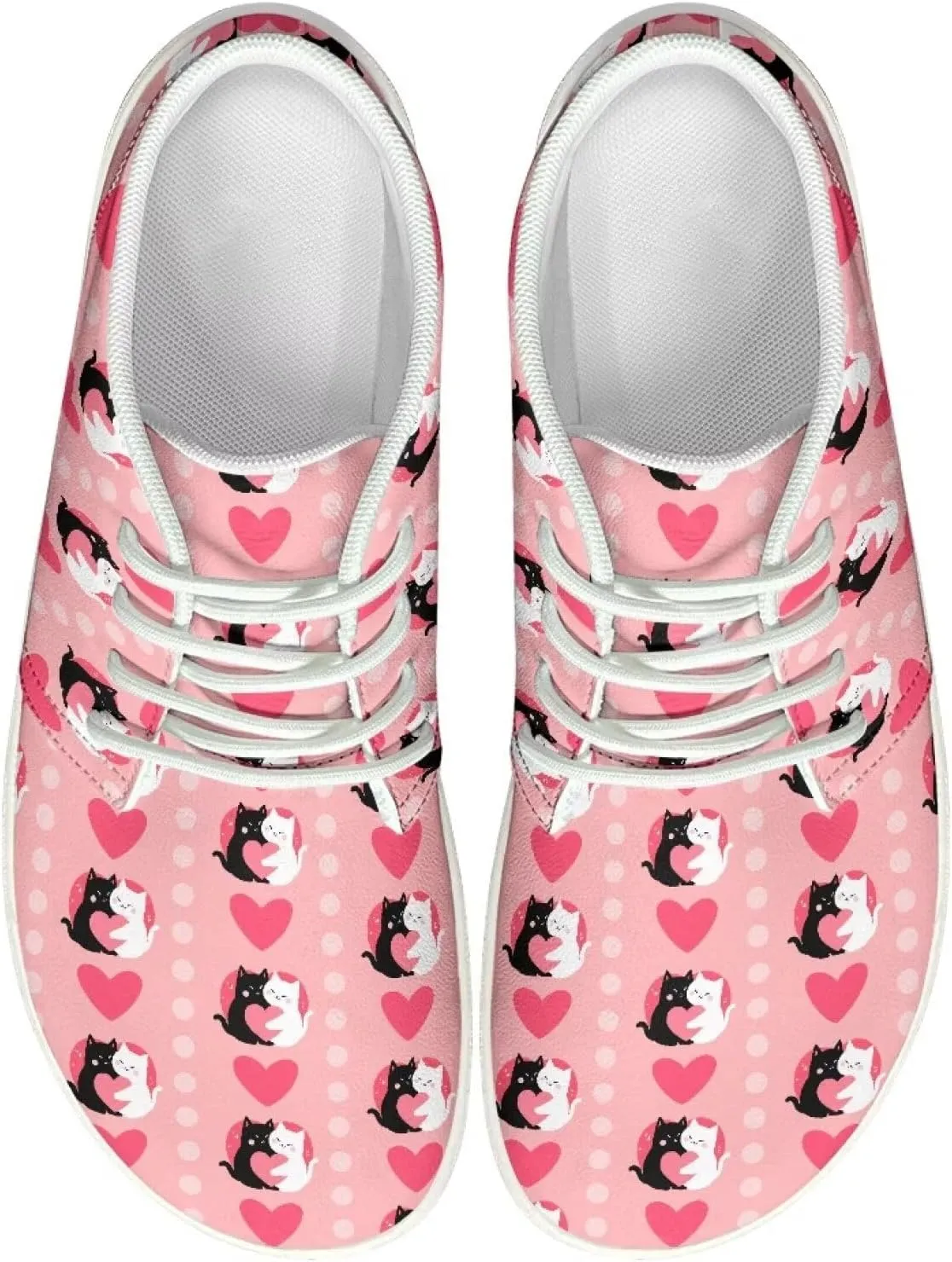 Low-Top Barefoot Shoes Breathable Waterproof Walking Shoe for Women Lightweight Anti-Skid Sneakers for Athletic US 6-13.5 White Sole